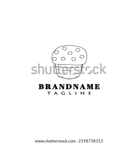 simple cupcake logo cartoon icon design template black modern isolated vector illustration