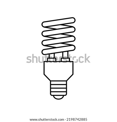 CFL bulb lamp icon in line style icon, isolated on white background Royalty-Free Stock Photo #2198742885