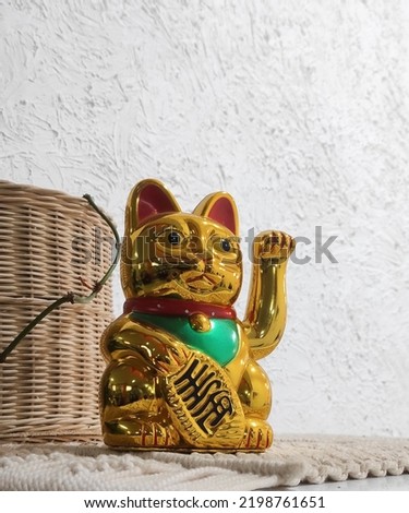 Manekin neko "lucky cat" - Lucky asian symbol characters 