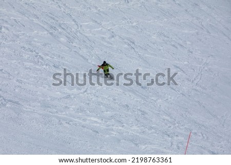 snowboarder at free ride slope slovakia jasna ski resort