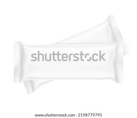 Blank plastic snack bar mockup. Vector illustration isolated on white background. It can be used in the adv, promo, package, etc. EPS10.	