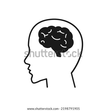 Human brain icon in trendy style. For your design, logo. Vector illustration. Editable  color