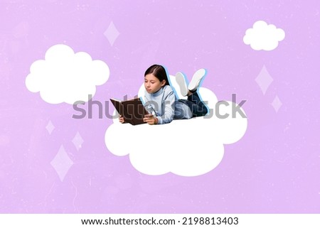 Photo sketch graphics artwork picture of dreamy charming small kid reading story isolated drawing background