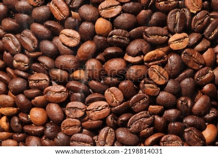 Roasted Coffee beans close up