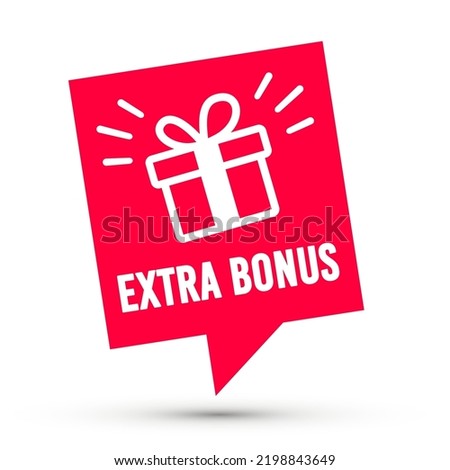 Speech Bubble With Gift Icon And Text Extra Bonus Royalty-Free Stock Photo #2198843649