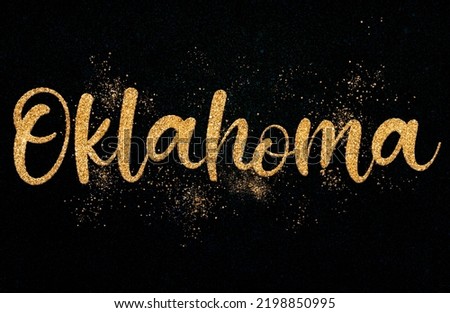 This is the USA state name in a golden stylish font