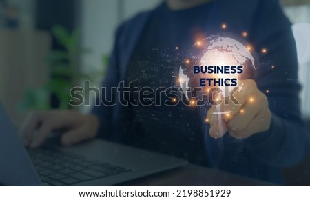 Business ethics concept. Ethical corporate culture, business integrity, moral principles and good governance policy. The standards for morally right and wrong conduct in business.  Royalty-Free Stock Photo #2198851929