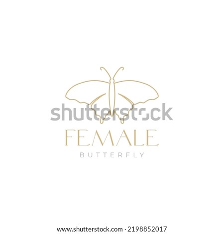 beautiful aesthetic butterfly logo design