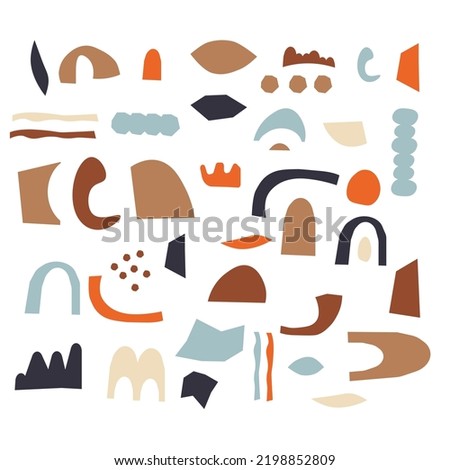 Set of multicolored abstract shapes and spots. Vector illustration. For stationery, websites and web pages, websites, prints, textiles and clothing, home interiors.
