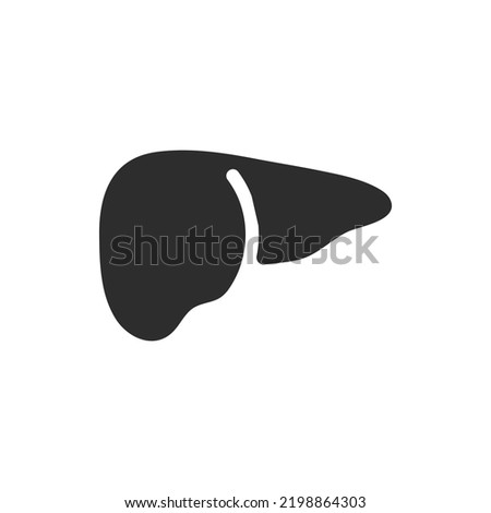 Liver icon. Monochrome black and white symbol
