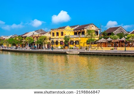 Hoi An ancient town riverfront in Quang Nam Province of Vietnam Royalty-Free Stock Photo #2198866847