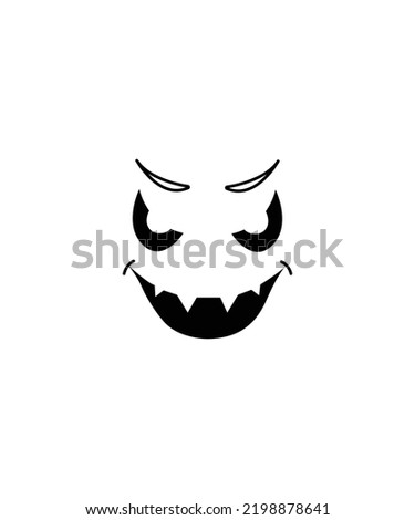 Smiley Expression vector Halloween face expression vector isolated on white.