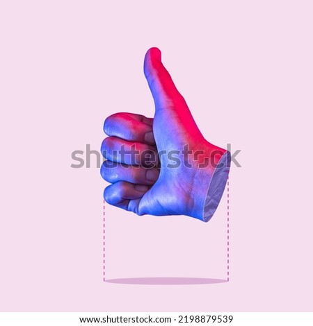 A thumb signal. Everything is done great. Concept