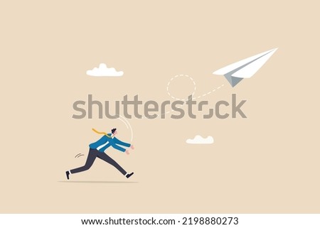 Start your own business, begin new company or launch new project, opportunity to get new job or entrepreneur small business concept, courage businessman launching paper airplane origami into the sky. Royalty-Free Stock Photo #2198880273
