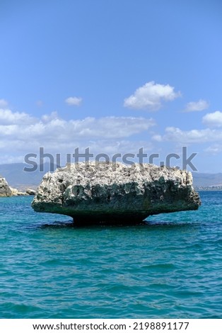 Mushroom rocks along the beach of cagliari - sardinia