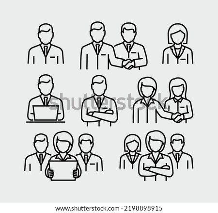 Business Person Vector Line Icons