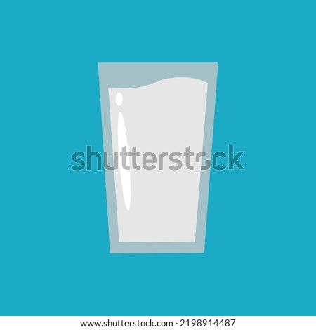 icon of a glass of milk, glass of milk flat design, vector illustration