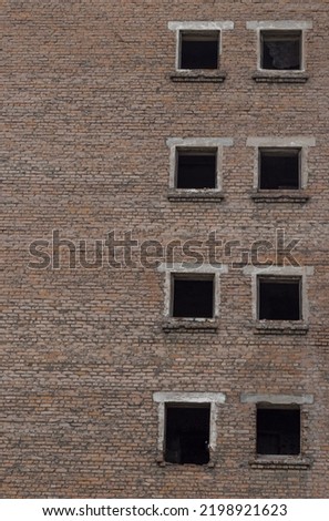 abandoned and destroyed red brick buildings