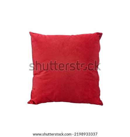 Red pillow on a white background Royalty-Free Stock Photo #2198933337
