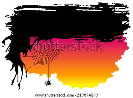 vector illustration of a spooky halloween background with spider