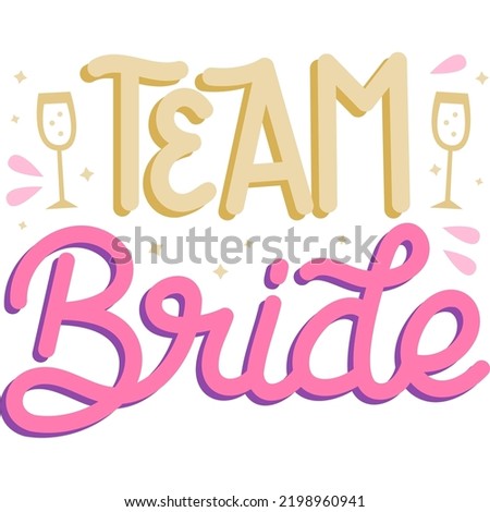 Colorful lettering bachelorette party set Vector illustration. Royalty-Free Stock Photo #2198960941