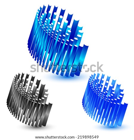 Abstract 3d icon, design element set