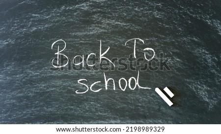 school stuff on the blackboard, education concept