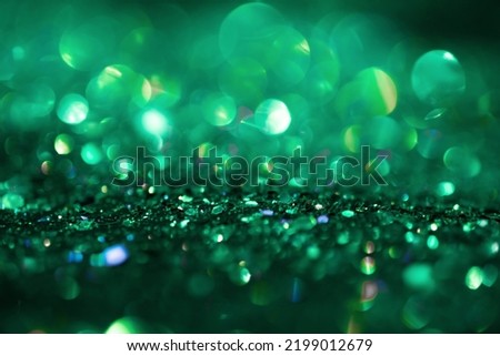 Green bokeh magical lights. Overlay, background or backlight.