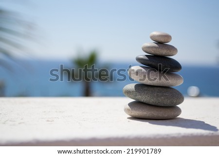 Picture of pebbles in a sea view