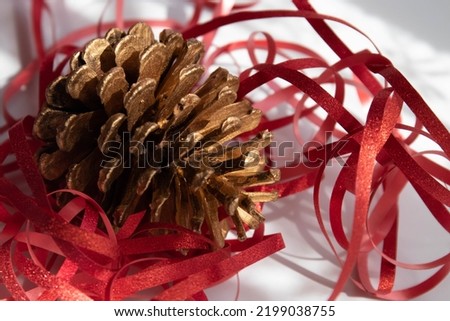 Close up Christmas Decoration on white background