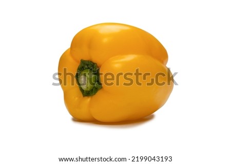 Yellow bell pepper isolated on a white background.