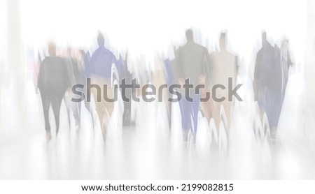Light abstract non-sharp background with silhouettes of people