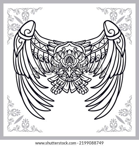 Eagle zentangle arts isolated on white background