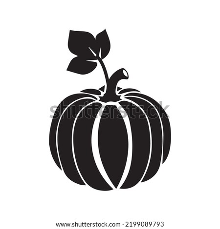 Halloween sweet pumpkin fruit icon | Black Vector illustration |