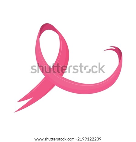 breast cancer, swirl ribbon isolated icon