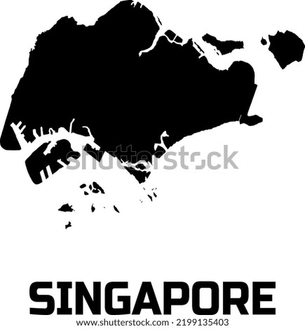 Map of Singapore in black with the caption "Singapore".