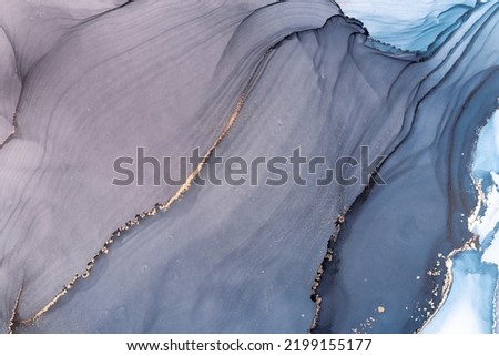 Marble ink abstract art from meticulous original painting abstract background . Painting was painted on high quality paper texture to create smooth marble background pattern of ombre alcohol ink . Royalty-Free Stock Photo #2199155177