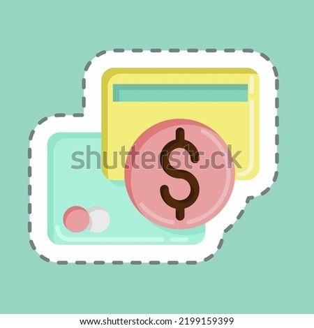 Sticker line cut Direct Payments. suitable for education symbol. simple design editable. design template vector. simple illustration