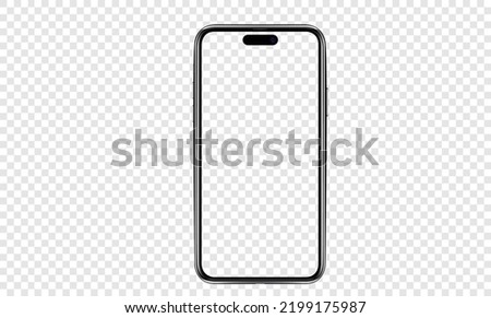 Mockup smart phone 14 pro max and screen Transparent and Clipping Path isolated for Infographic Business web site design app