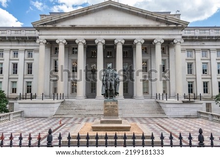 The historic Treasury Department Building in Washington, DC (USA) Royalty-Free Stock Photo #2199181333