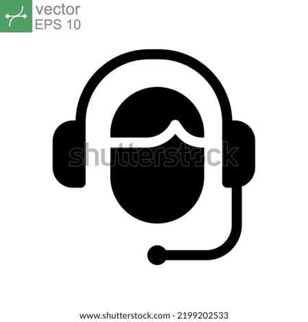 Customer help solid icon. Headphones Logo, Headset as Call center company, costumer service support agent for web business card mobile app vector illustration design on white background, EPS 10