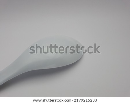 White rice ladle or paddle isolated on white background