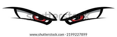Cartoon eyes vector graphic angry comic emotion car decal evil face sticker Royalty-Free Stock Photo #2199227899