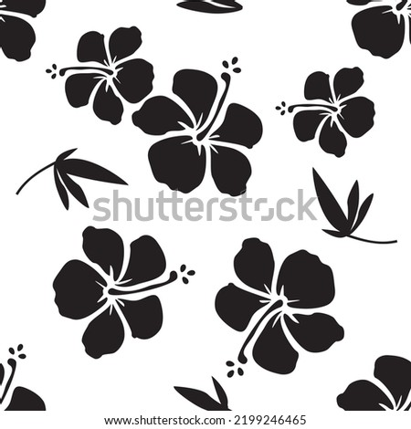 Hawaii hibiscus seamless pattern, background. Vector