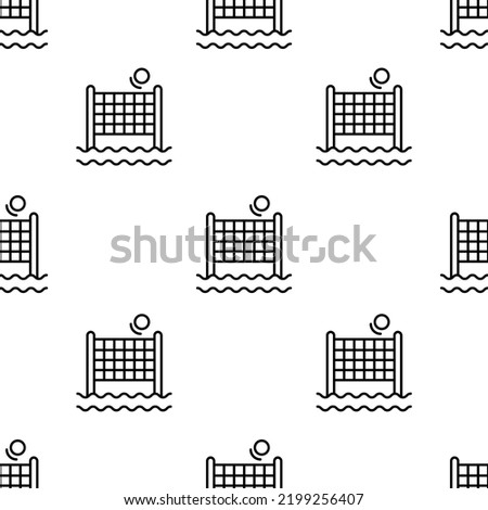 volley icon pattern. Seamless volley pattern on white background.