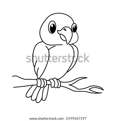 Cute bird cartoon illustration vector.