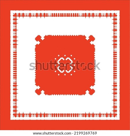 Mexican ornamental talavera ceramic. Vector seamless pattern frame. Bathroom design. Red vintage backdrop for wallpaper, web background, towels, print, surface texture, pillows.