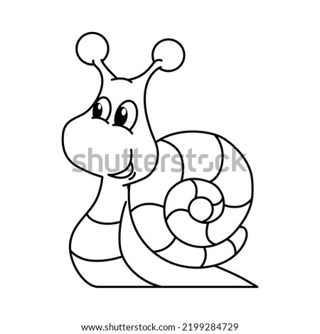 Cute snail cartoon illustration vector.