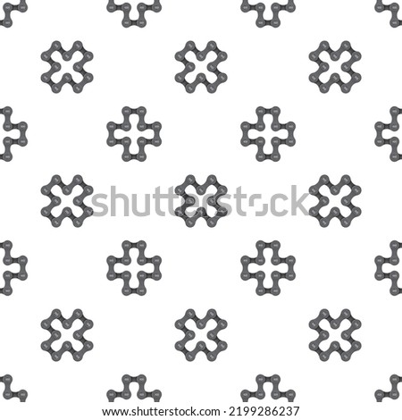 Vector geometric line seamless texture bicycle chain forming a cross. Isolated on white background.