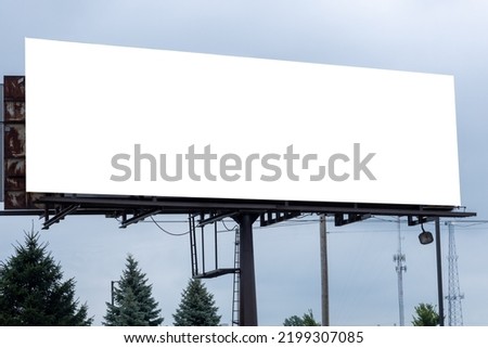mockup large white blank billboard. advertising space